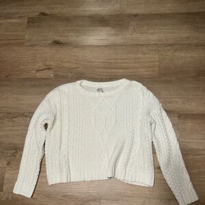 Mudd Women's Cable Knit Sweater - White